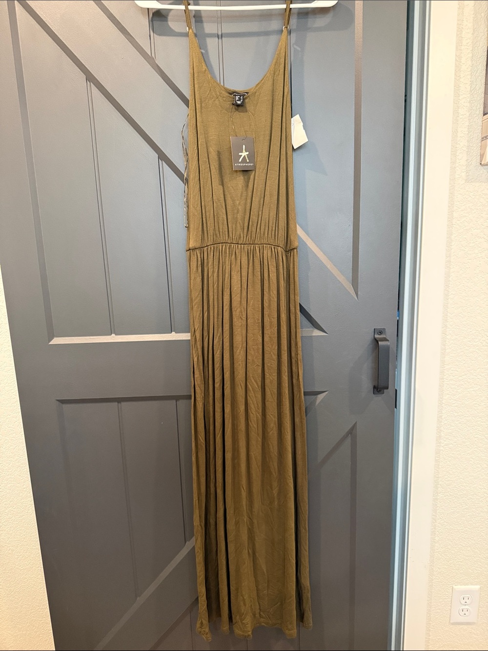 Studio Olive-Trim Maxi Slip Dress